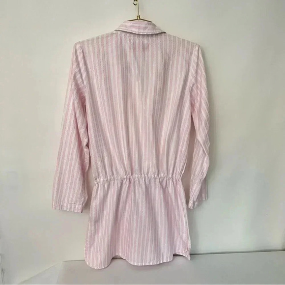 Victoria's Secret Shirt Dress Nightgown Pajama Size Small Pink White Silver - Picture 3 of 13